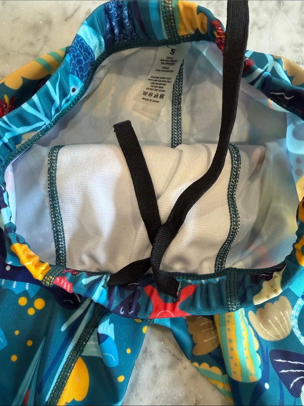 Boys Blue Ocean Print Swim Jammers